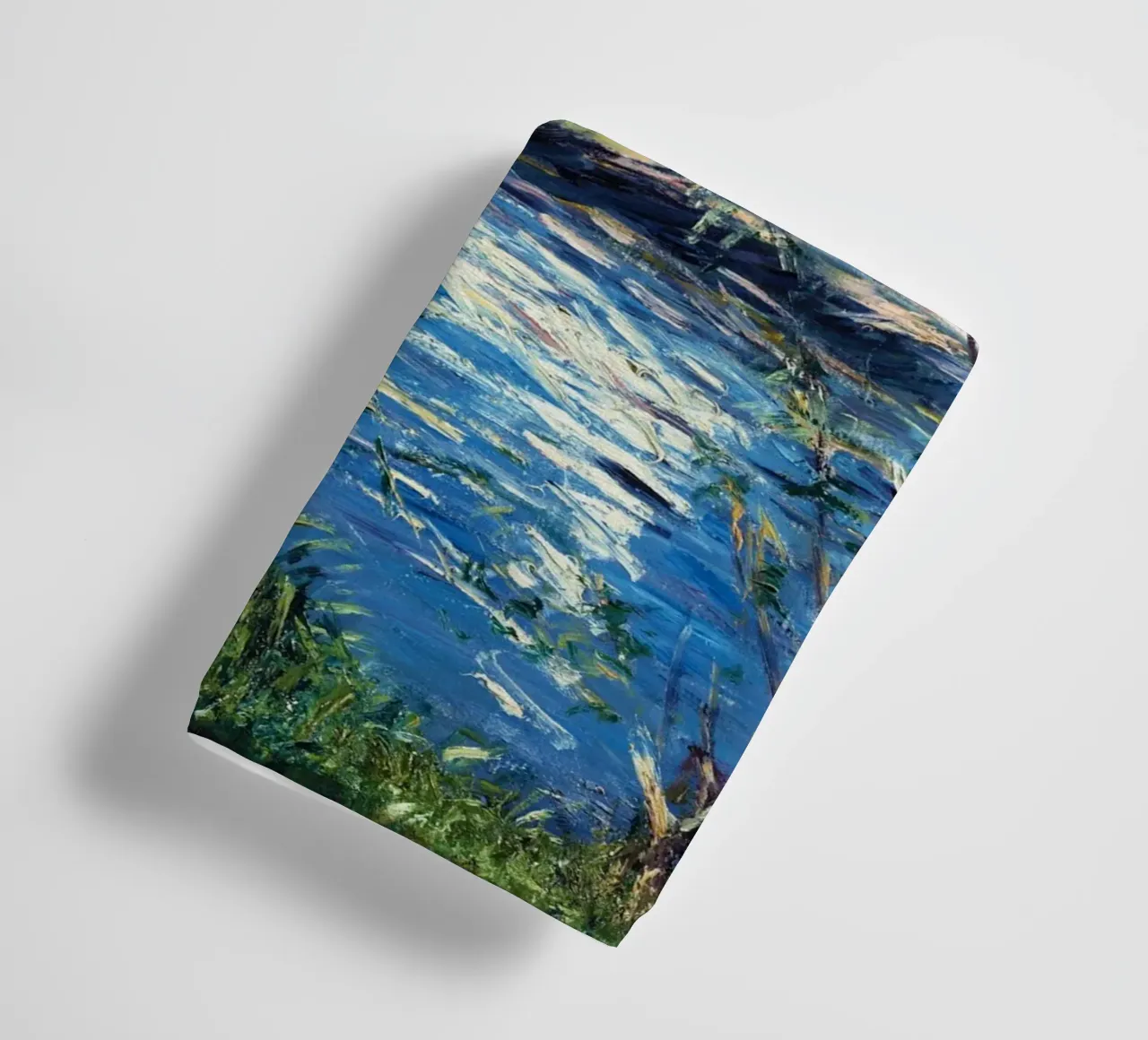 La barca di Claude Monet ormeggiata sulla Senna ad Argenteuil asciugamano da bagno da Monet Art Prints