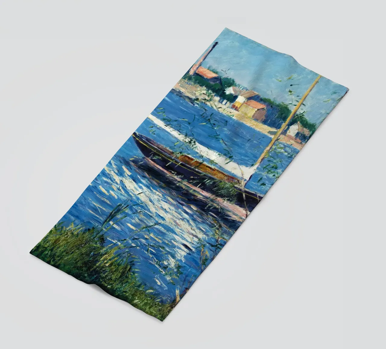 La barca di Claude Monet ormeggiata sulla Senna ad Argenteuil telo mare da Monet Art Prints