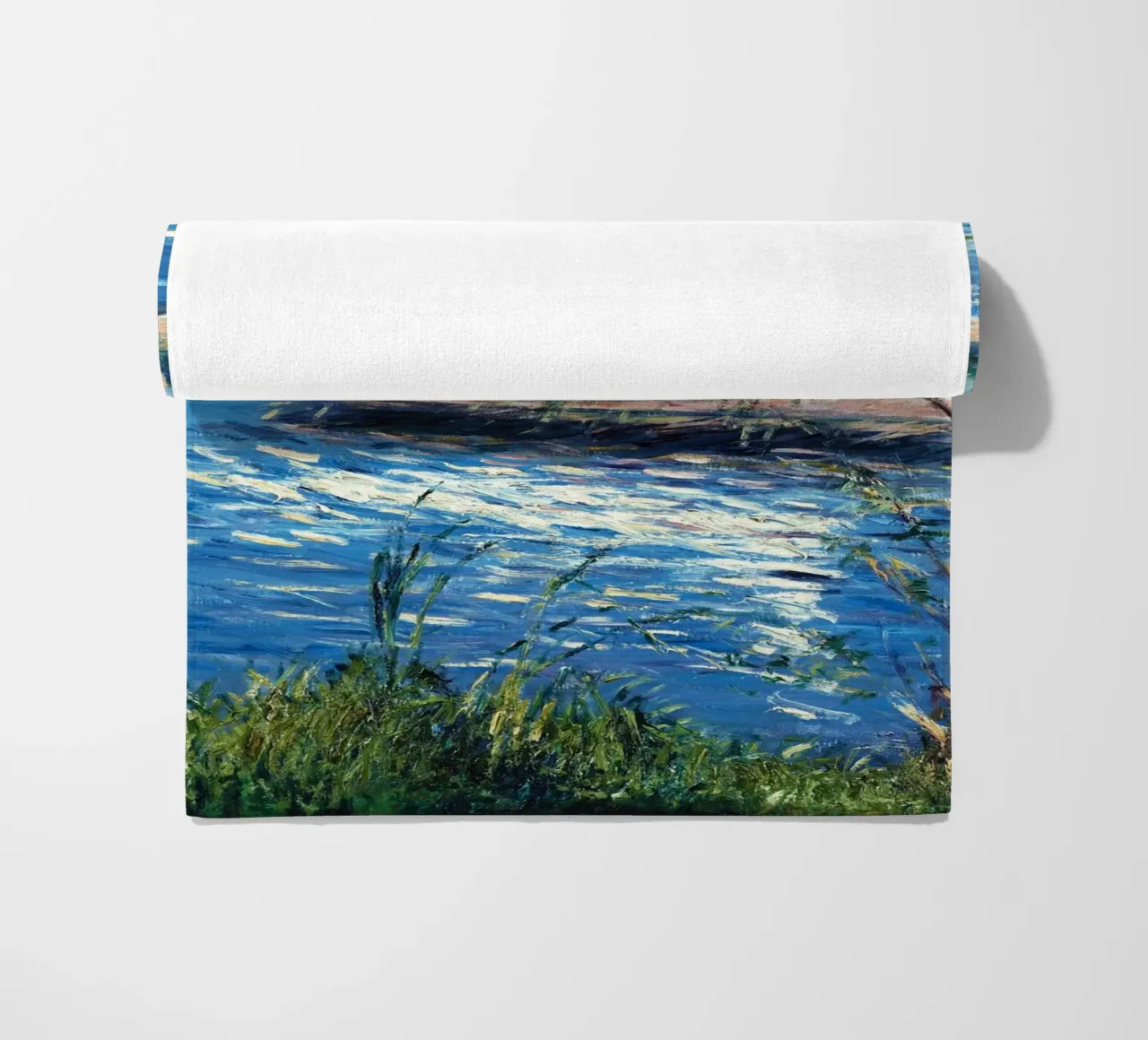 La barca di Claude Monet ormeggiata sulla Senna ad Argenteuil telo mare da Monet Art Prints