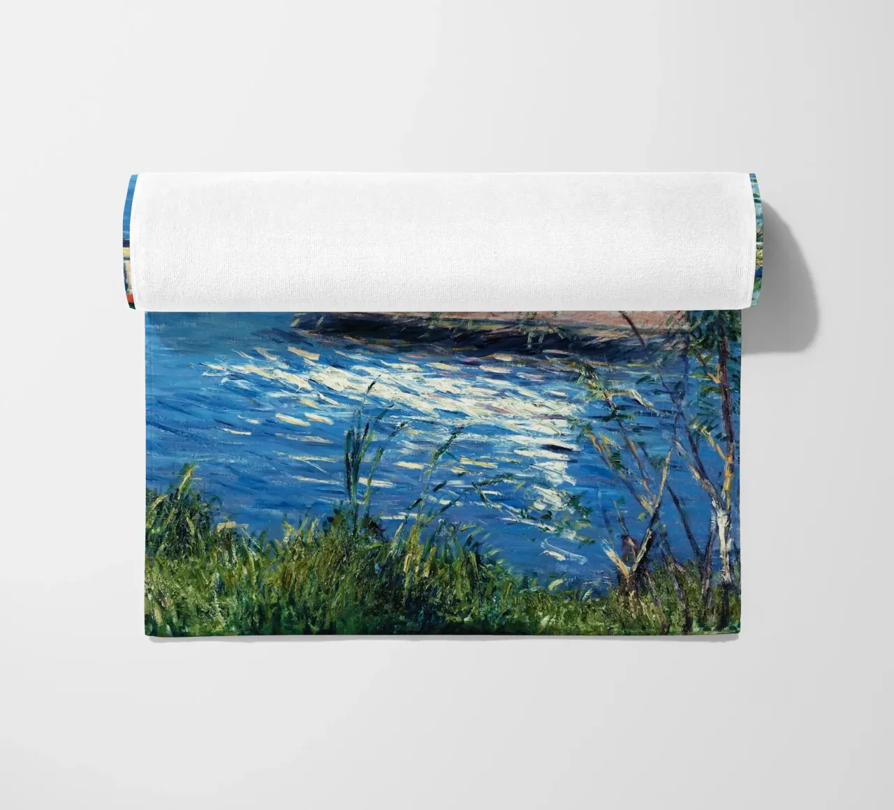 La barca di Claude Monet ormeggiata sulla Senna ad Argenteuil telo mare da Monet Art Prints