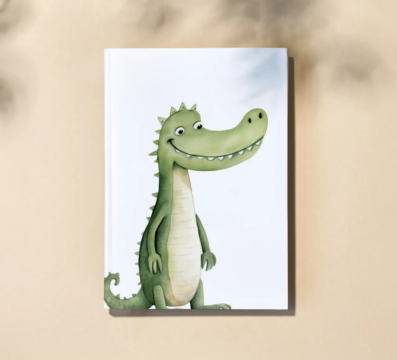 Smiling Alligator Watercolor Art Print - Whimsical Kids Deco notebook by ClubArt