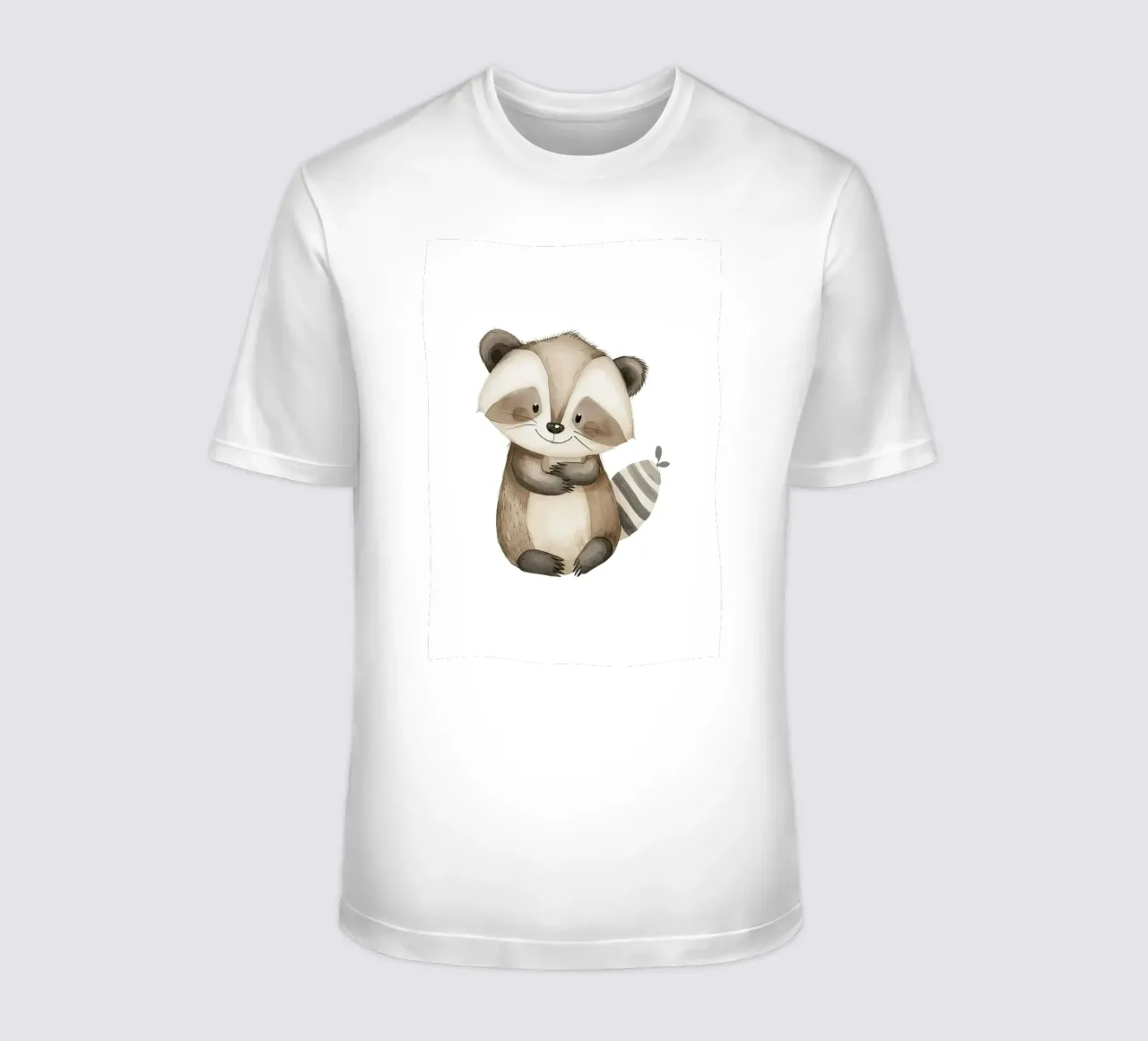 Stampa acquerellata di un simpatico procione - Camera dei bambini e cameretta del bosco t-shirt da ClubArt