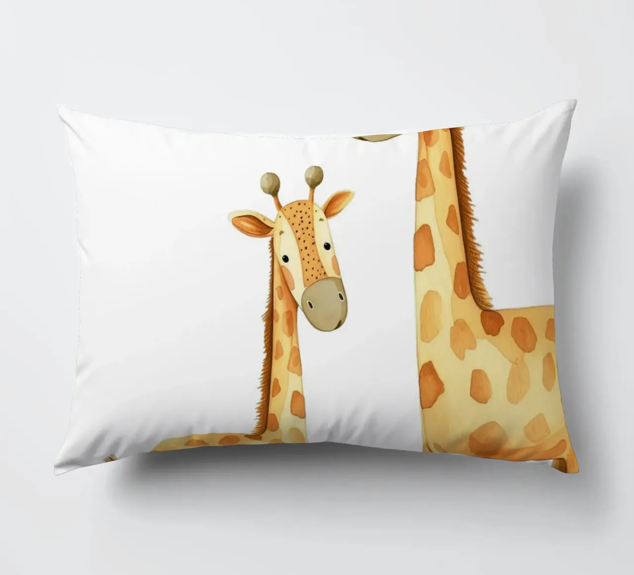 Acquerello madre e bambino di giraffa - Stampa vivaio Safari cuscino da ClubArt