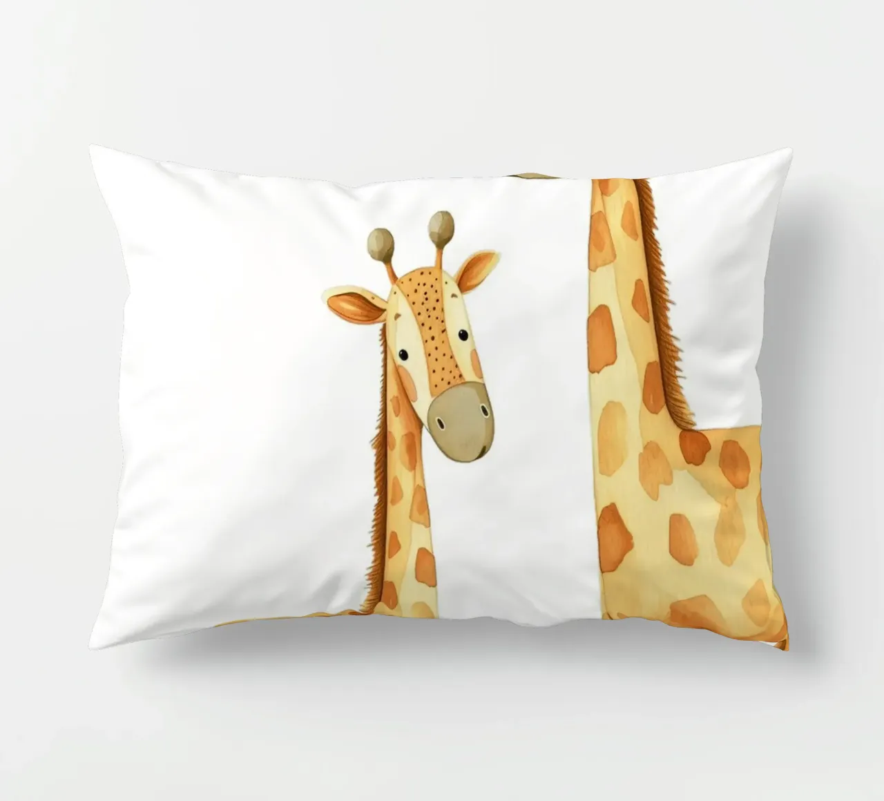 Acquerello madre e bambino di giraffa - Stampa vivaio Safari cuscino da ClubArt