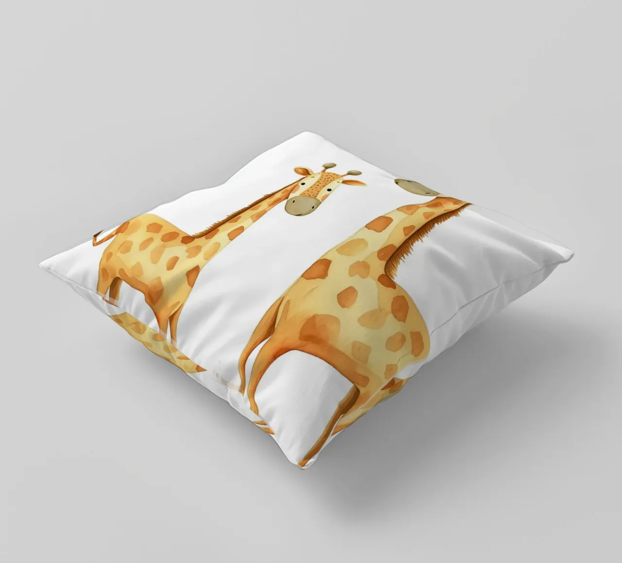 Acquerello madre e bambino di giraffa - Stampa vivaio Safari cuscino da ClubArt