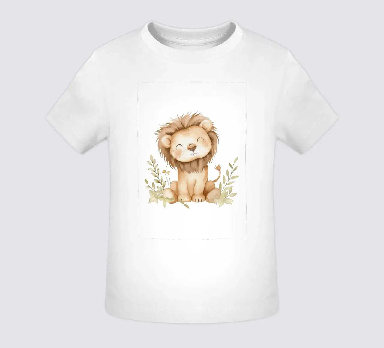 Stampa acquerellata di un leone sorridente - Vivaio Boho Safari maglietta neonato da ClubArt