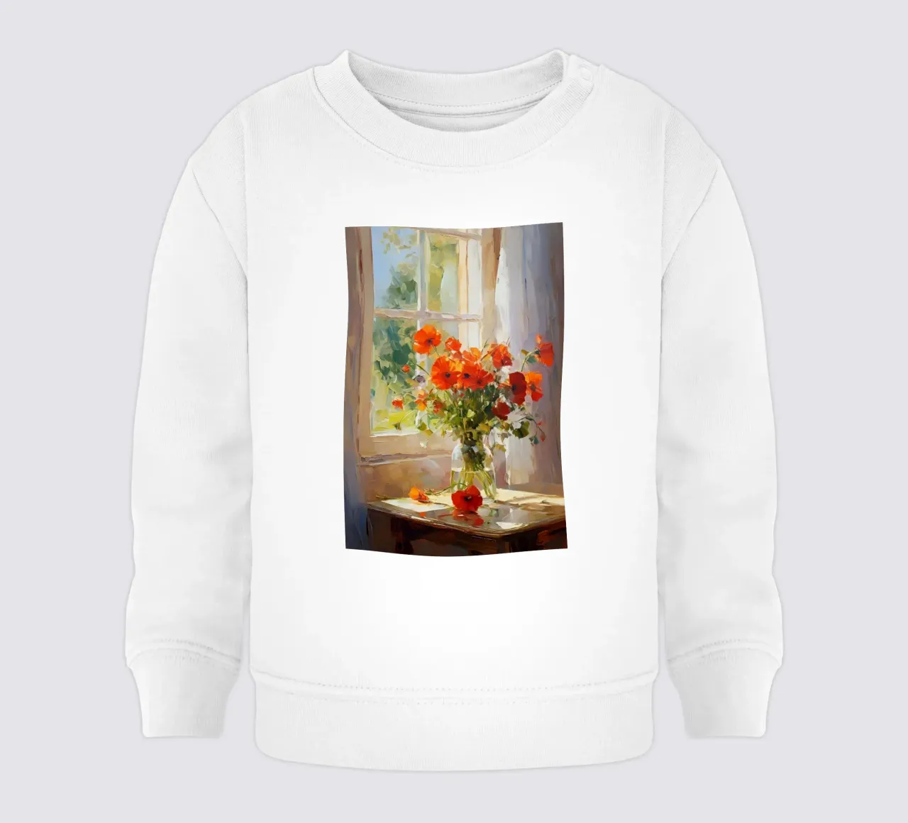 claude monet vaso di vetro a fiori rossi felpa neonato da belong shop