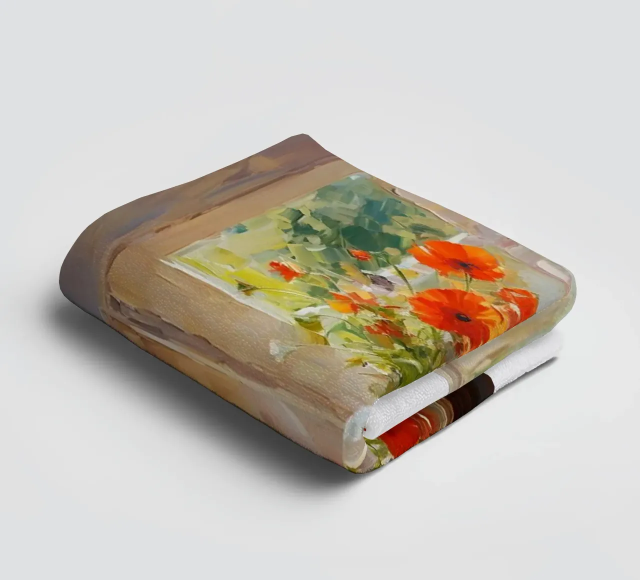 claude monet vaso di vetro a fiori rossi asciugamano da bagno da belong shop