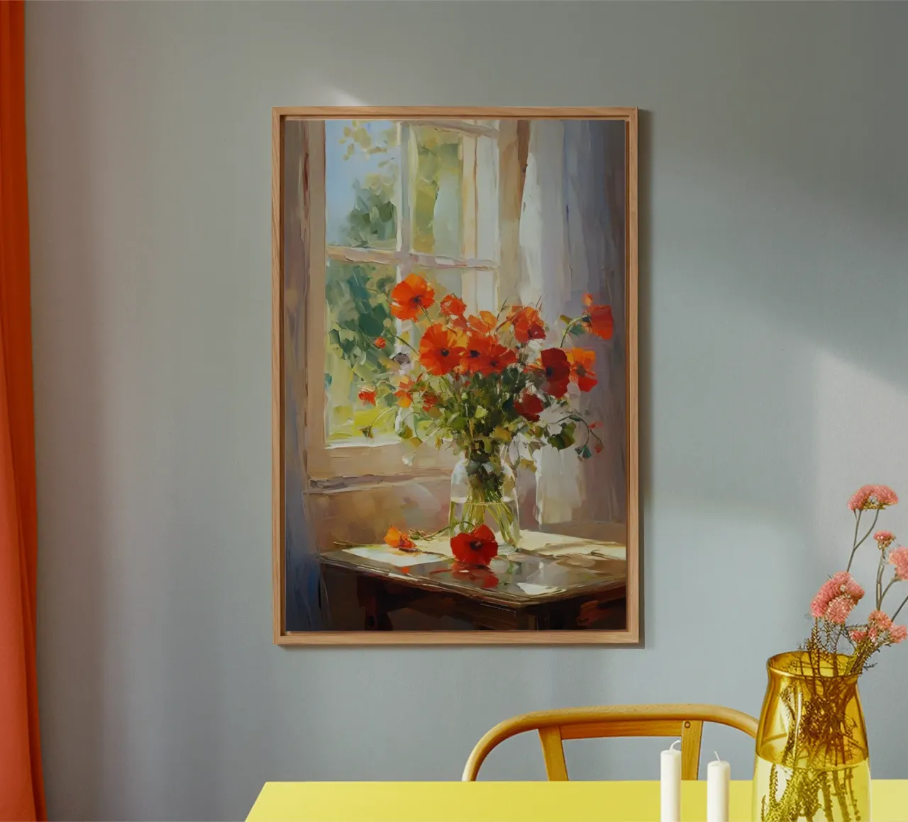 claude monet vaso di vetro a fiori rossi alluminio dibond da belong shop