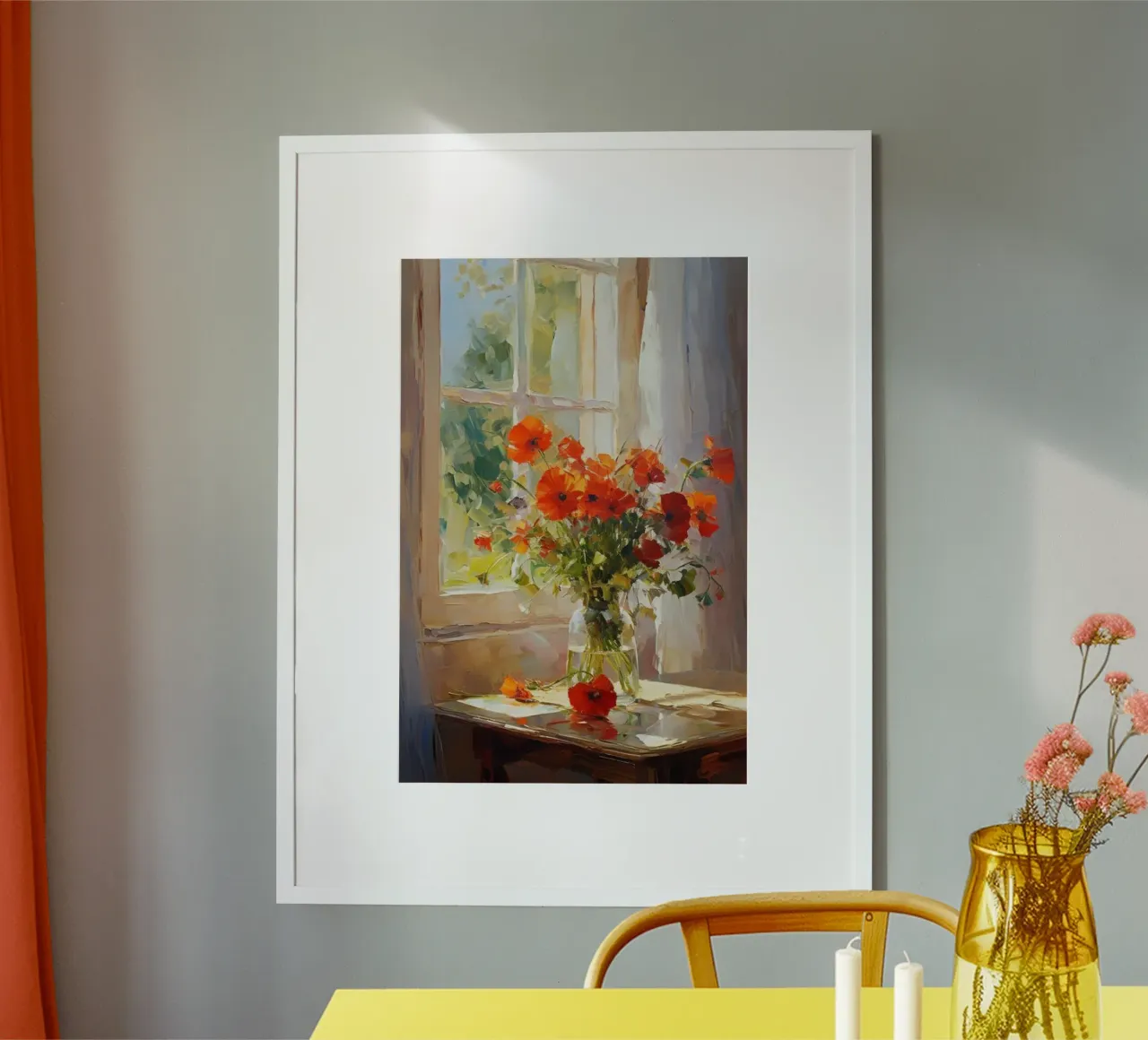 claude monet vaso di vetro a fiori rossi carta hahnemühle da belong shop
