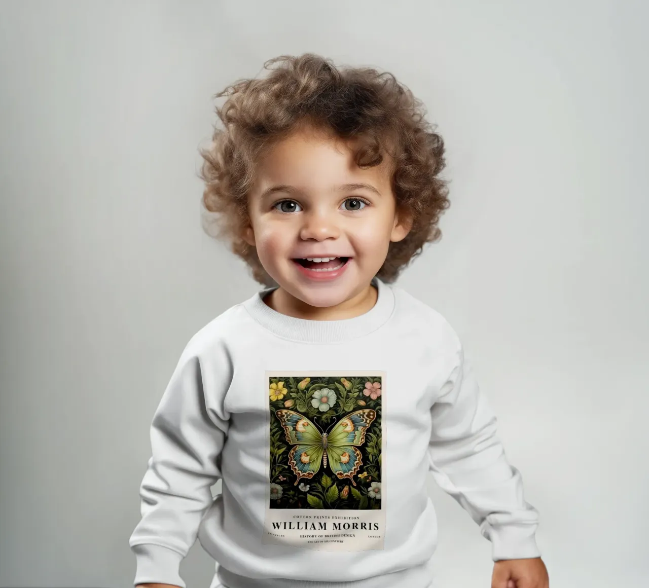 bella farfalla verde william morris felpa neonato da komo store