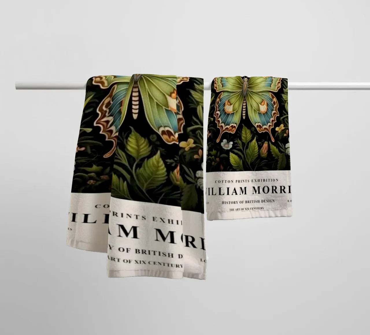 bella farfalla verde william morris asciugamano da bagno da komo store