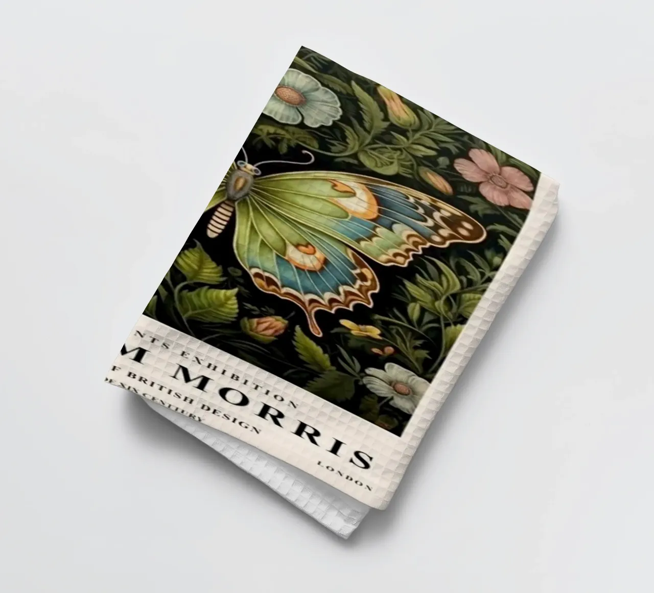 beau papillon vert william morris torchon de komo store