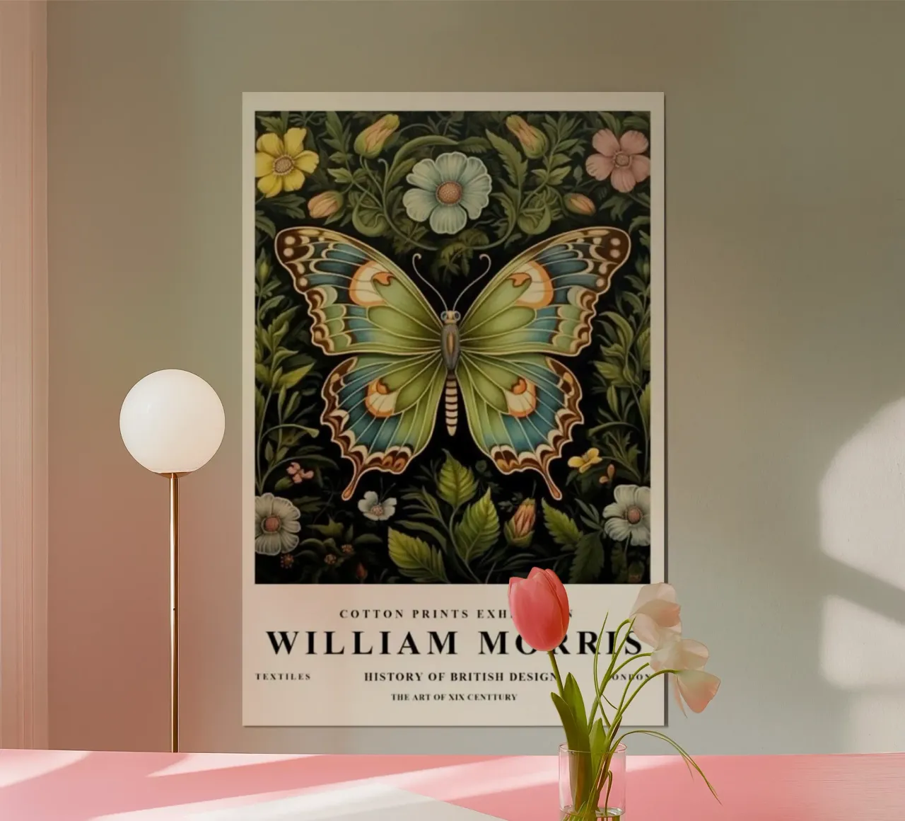 schöner grüner schmetterling william morris Poster von komo store