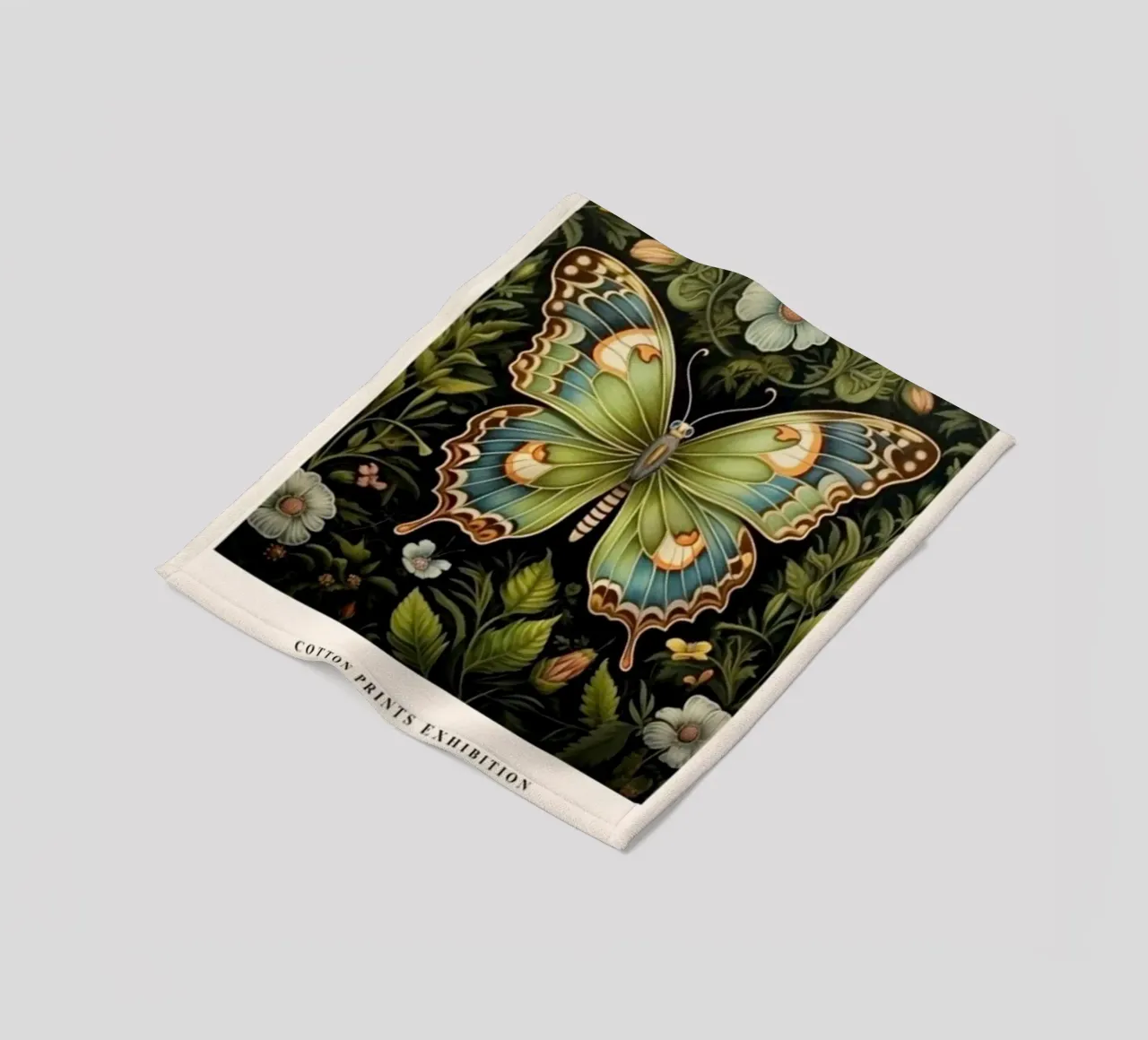 beautiful green butterfly william morris fleece blanket by komo store