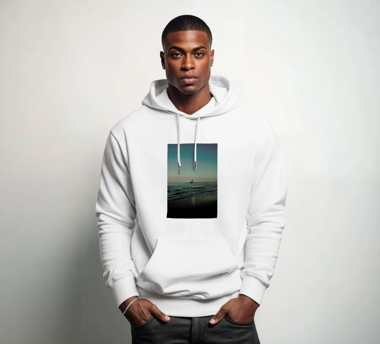 Sundown At The Bridge felpa con cappuccio da Sebastian Hilgetag