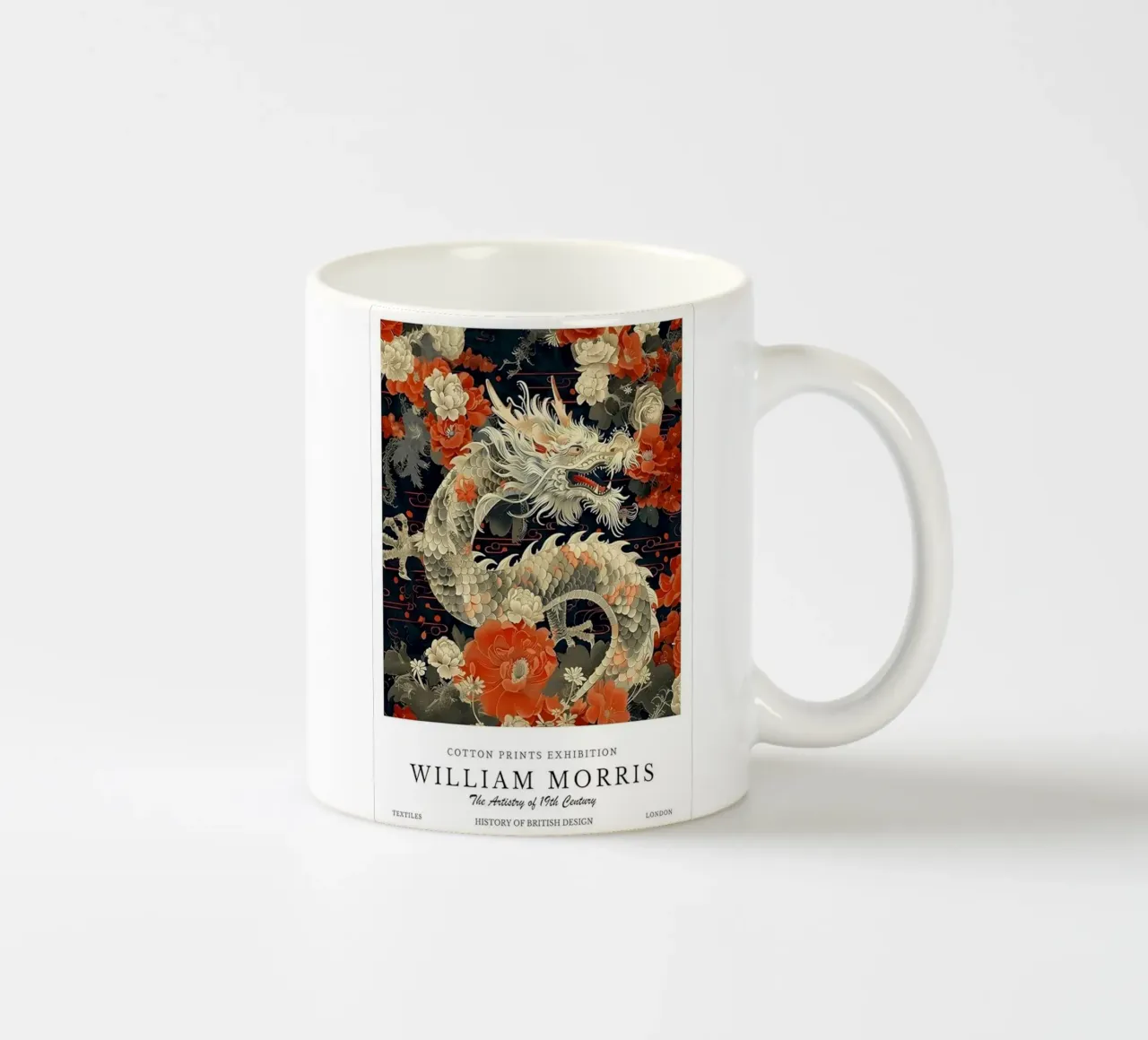 drago dai fiori rossi william morris tazza in ceramica da komo store
