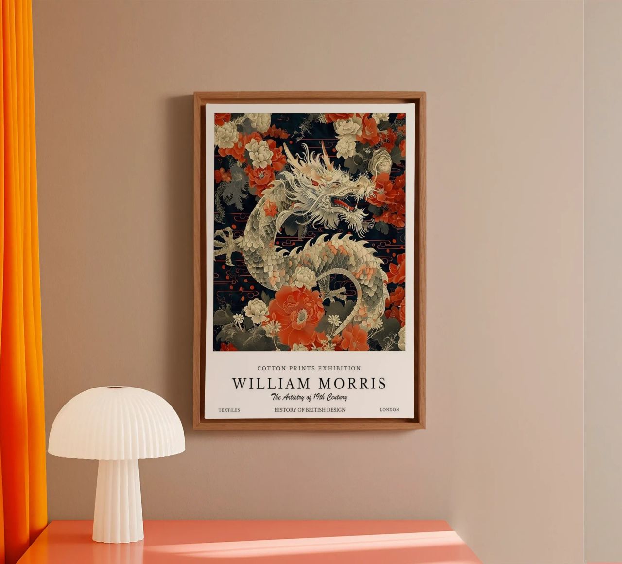 dragon fleur rouge william morris toile de komo store