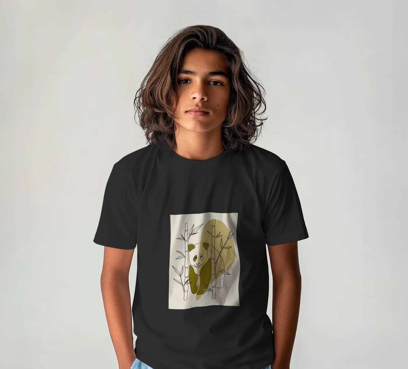 Panda en Bamboe kinder t-shirt van RELAXING TOUCH