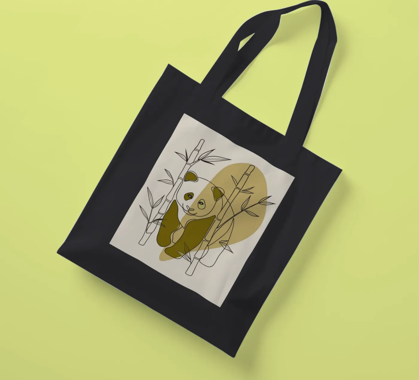 Panda and Bamboo borsa in juta da RELAXING TOUCH