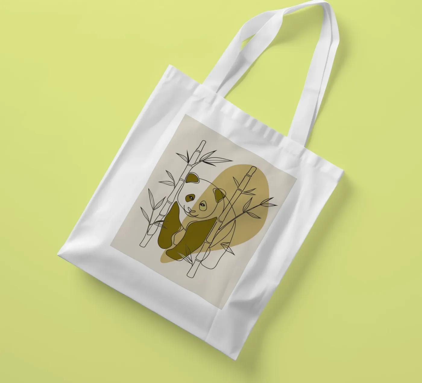 Panda and Bamboo borsa in juta da RELAXING TOUCH