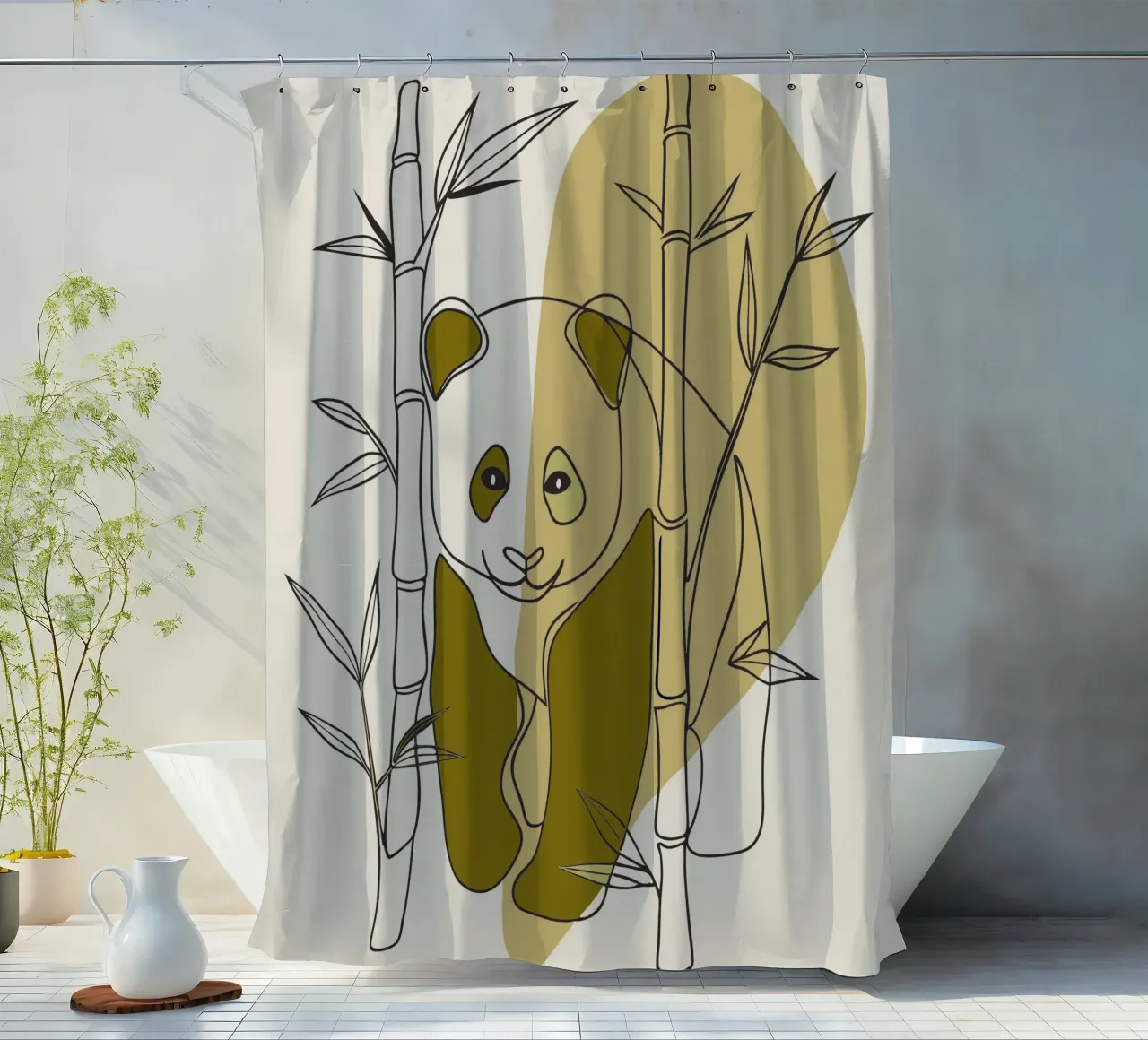 Panda e bambù tenda da doccia da RELAXING TOUCH