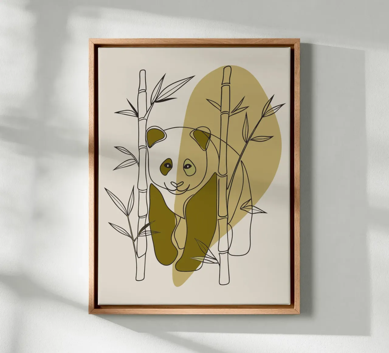 Panda en Bamboe canvas met Baklijst van RELAXING TOUCH