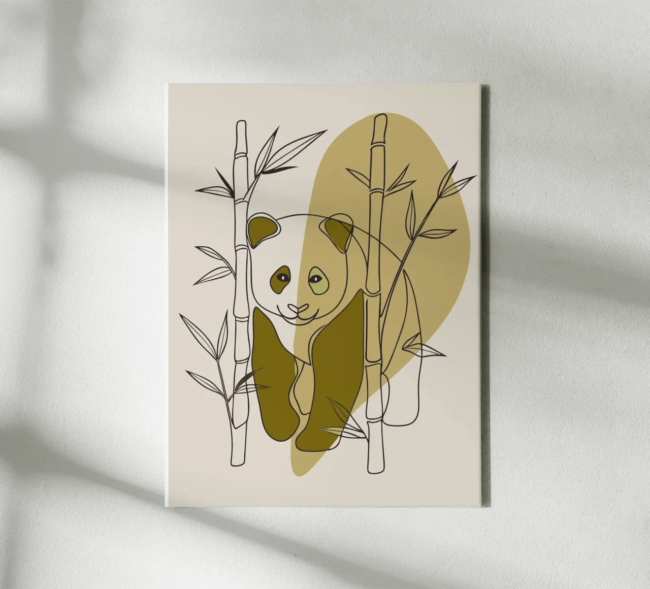 Panda en Bamboe canvas met Baklijst van RELAXING TOUCH