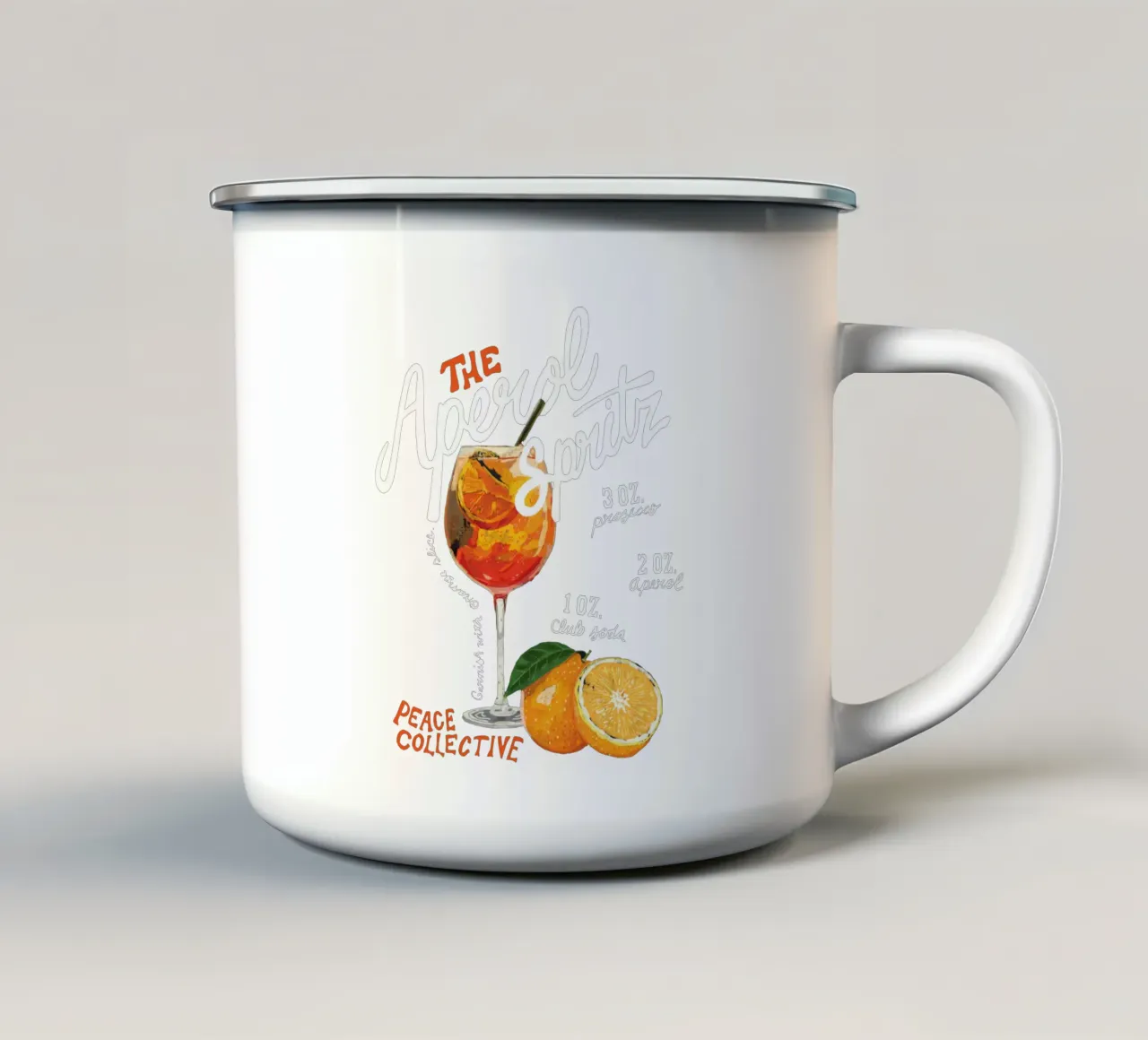 Aperol Spritz Collettivo di pace tazza in smalto da Neeraprint