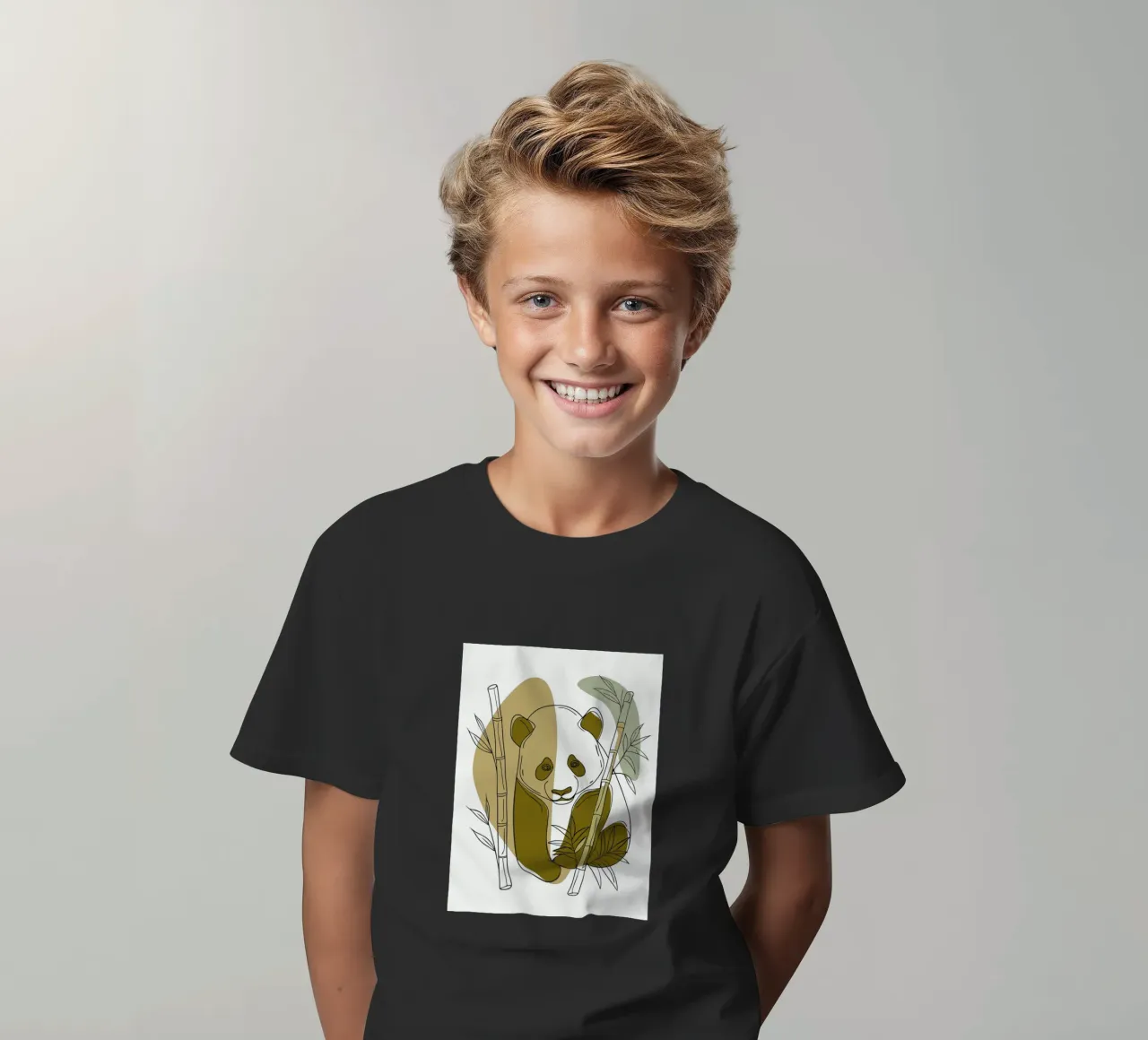 Panda and Bamboo kids t-shirt by RELAXING TOUCH
