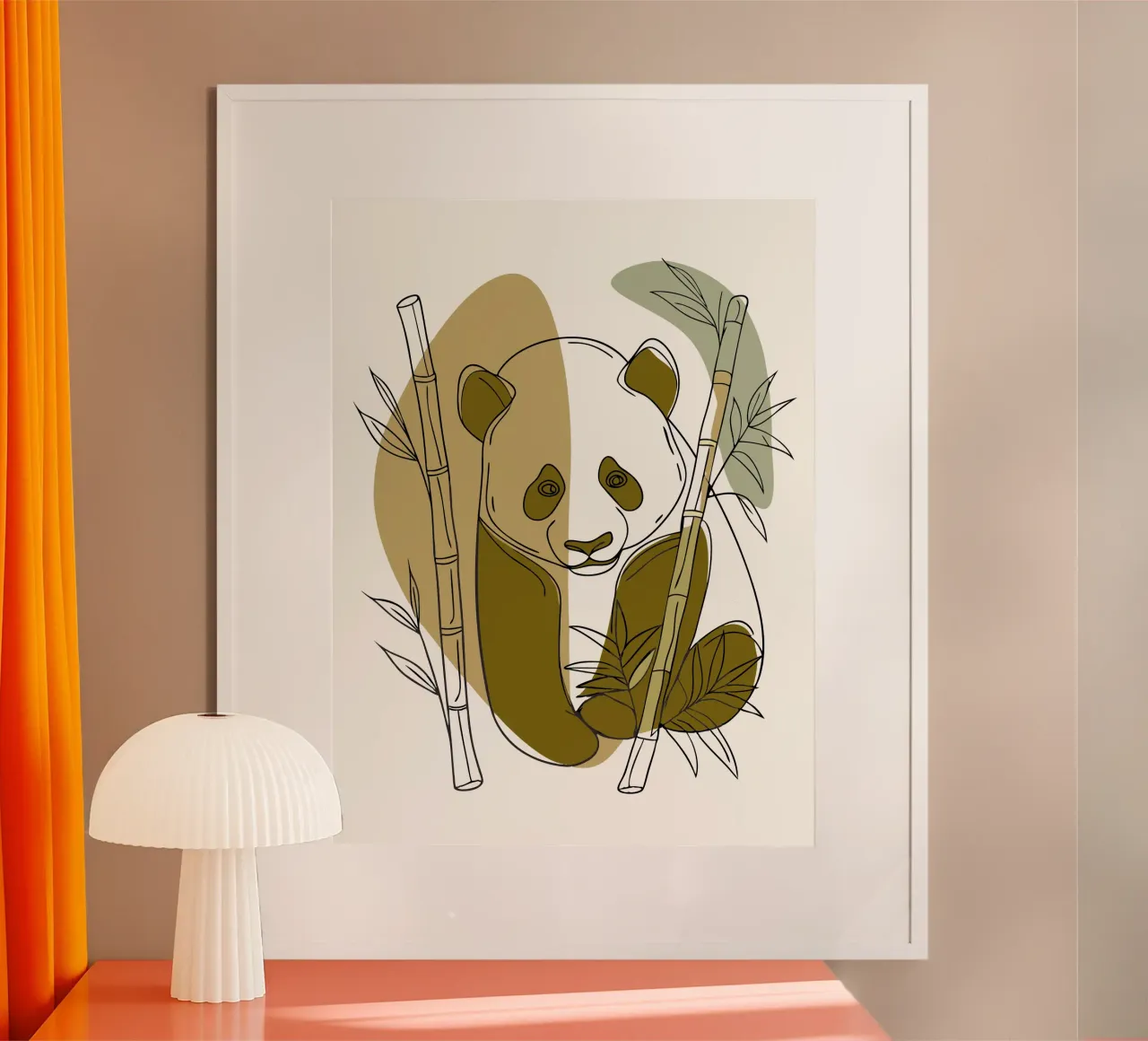 Panda et bambou poster avec cadre en plastique de RELAXING TOUCH