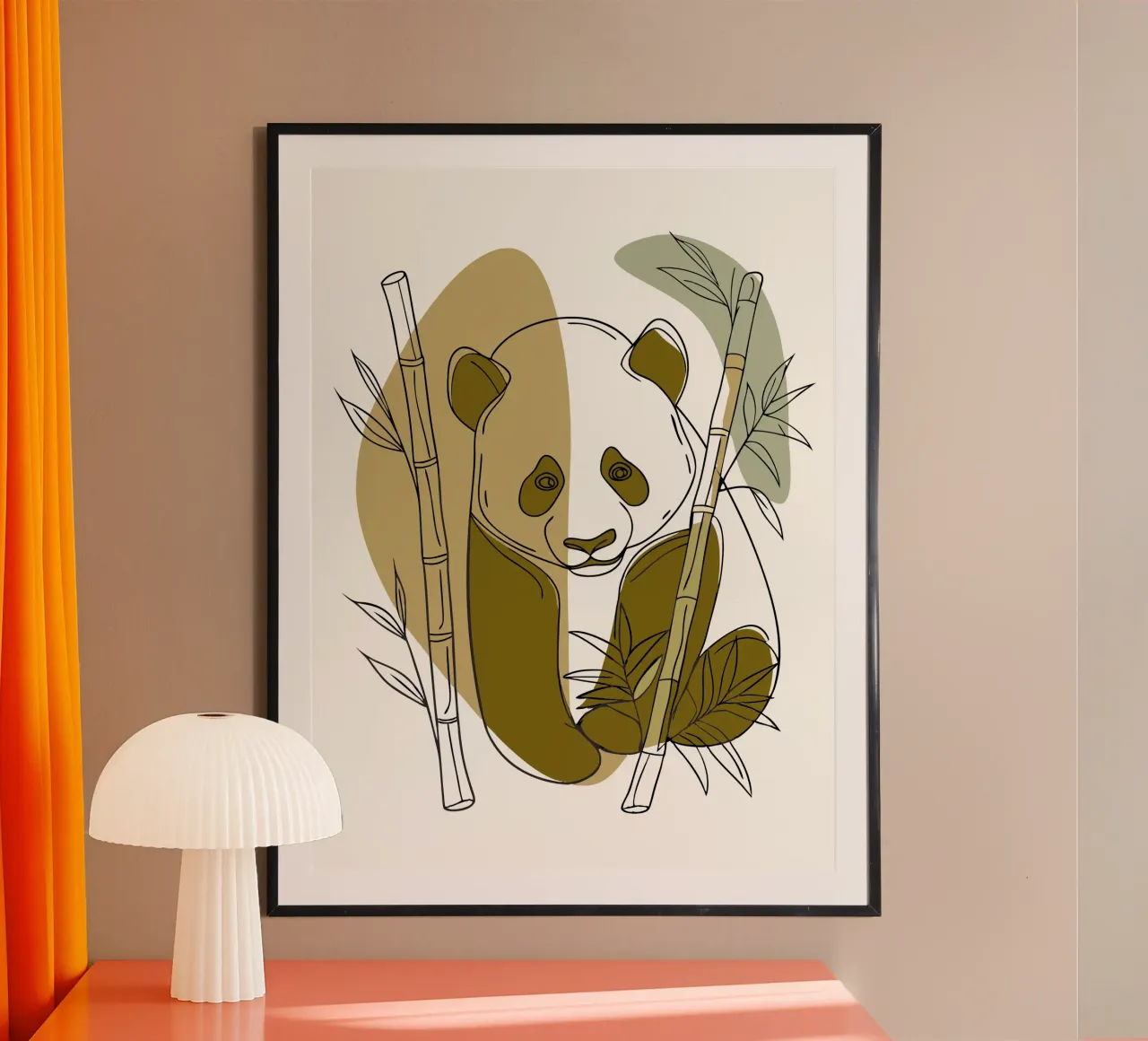 Panda et bambou poster avec cadre en plastique de RELAXING TOUCH