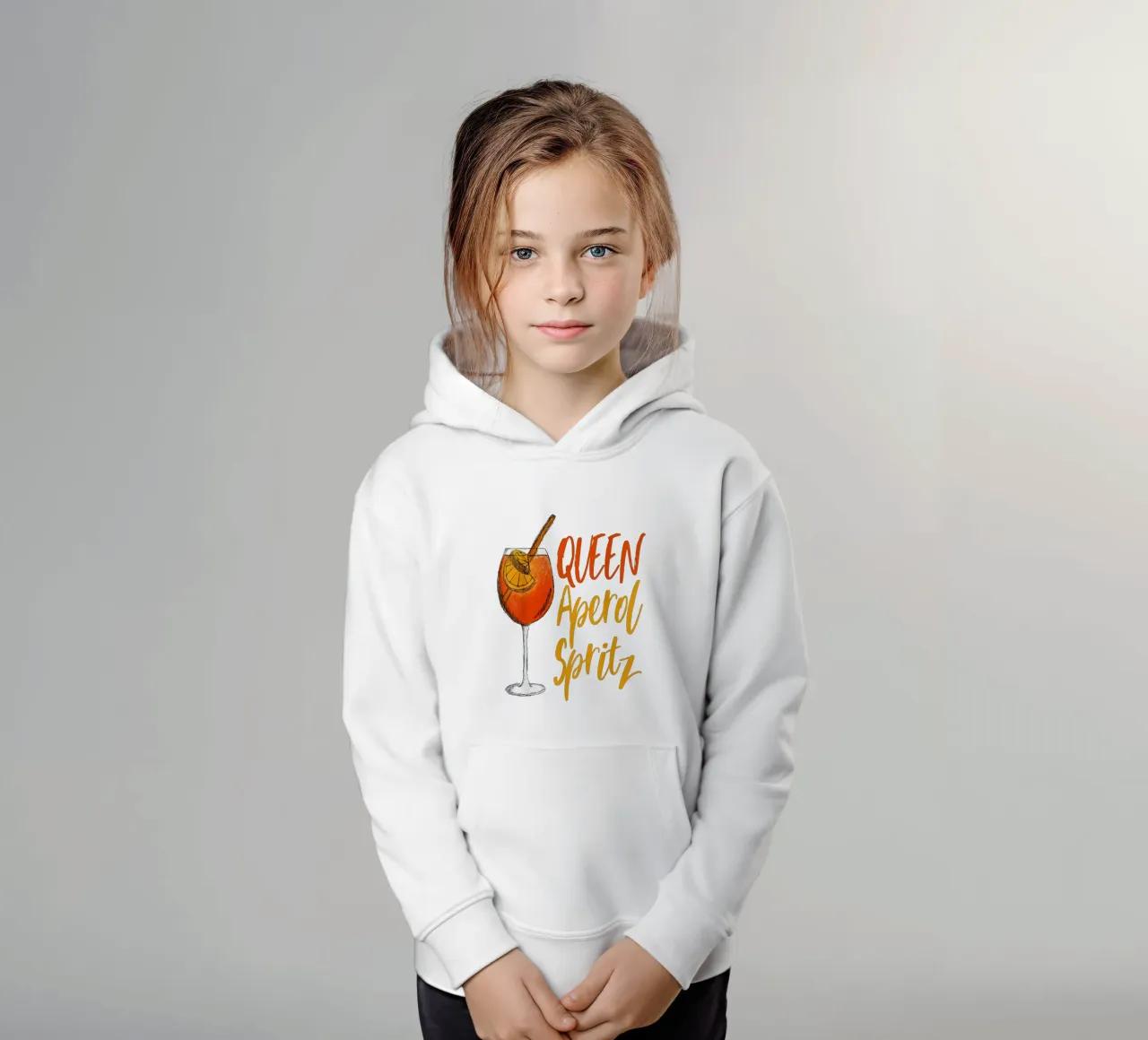 Queen Aperol Spritz Poster kids hoodie by Neeraprint