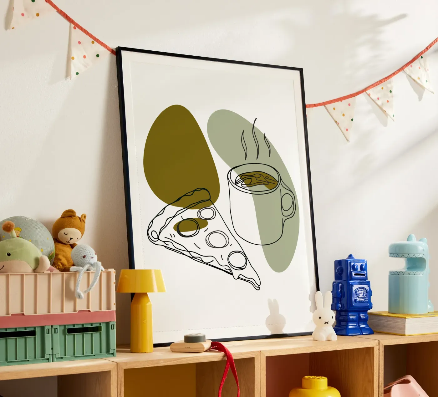 Koffie en pizza poster van RELAXING TOUCH