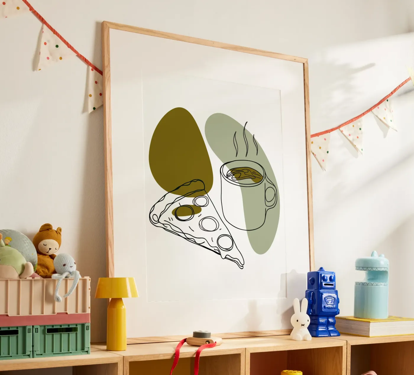 Koffie en pizza poster van RELAXING TOUCH