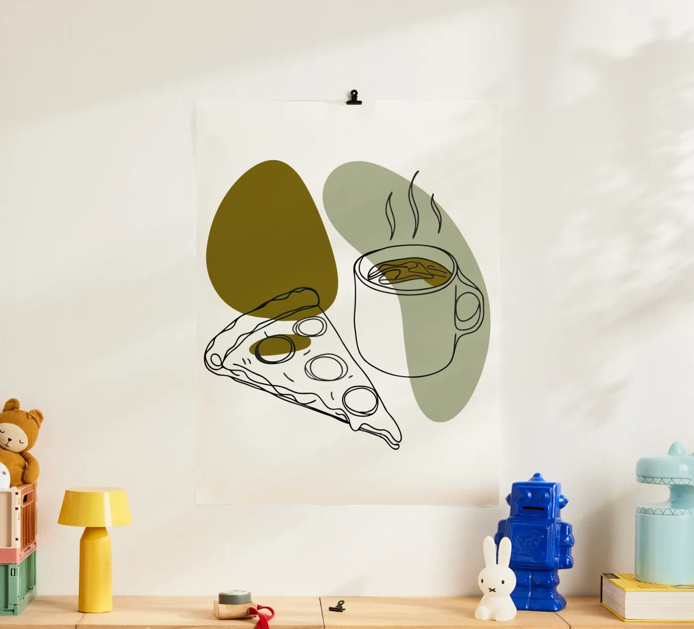 Koffie en pizza poster van RELAXING TOUCH