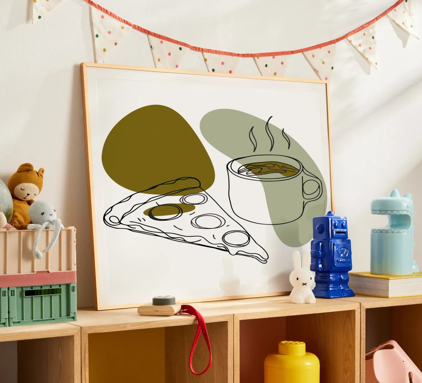 Koffie en pizza poster van RELAXING TOUCH