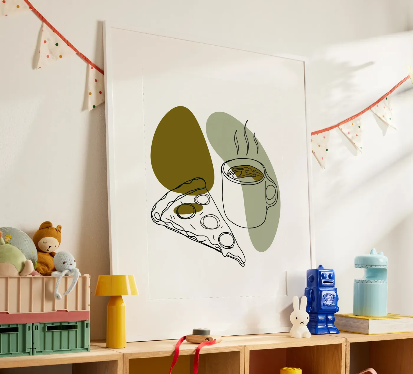 Koffie en pizza poster van RELAXING TOUCH