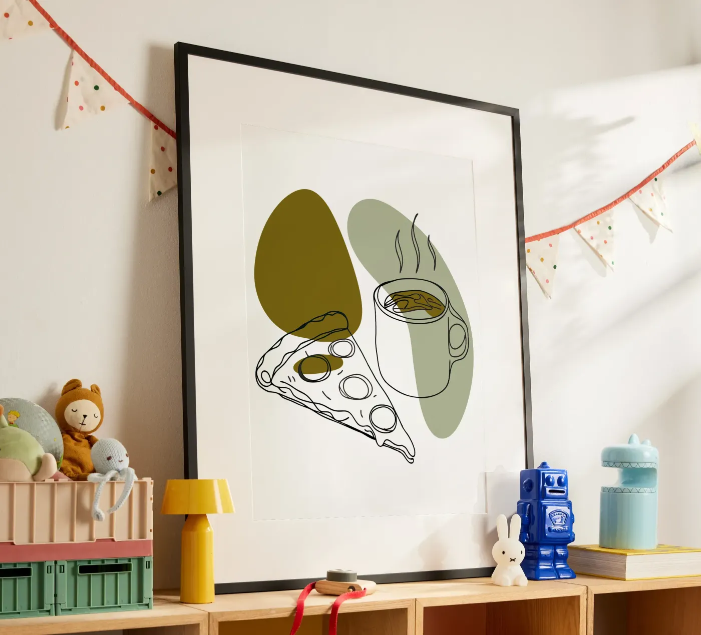 Koffie en pizza poster van RELAXING TOUCH