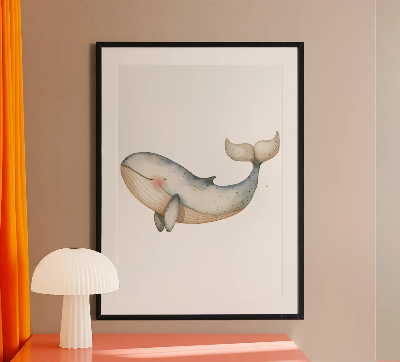 Serene Whale Aquarell drucken - Ozean Kinderzimmer Wandkunst Hahnemühle von ClubArt