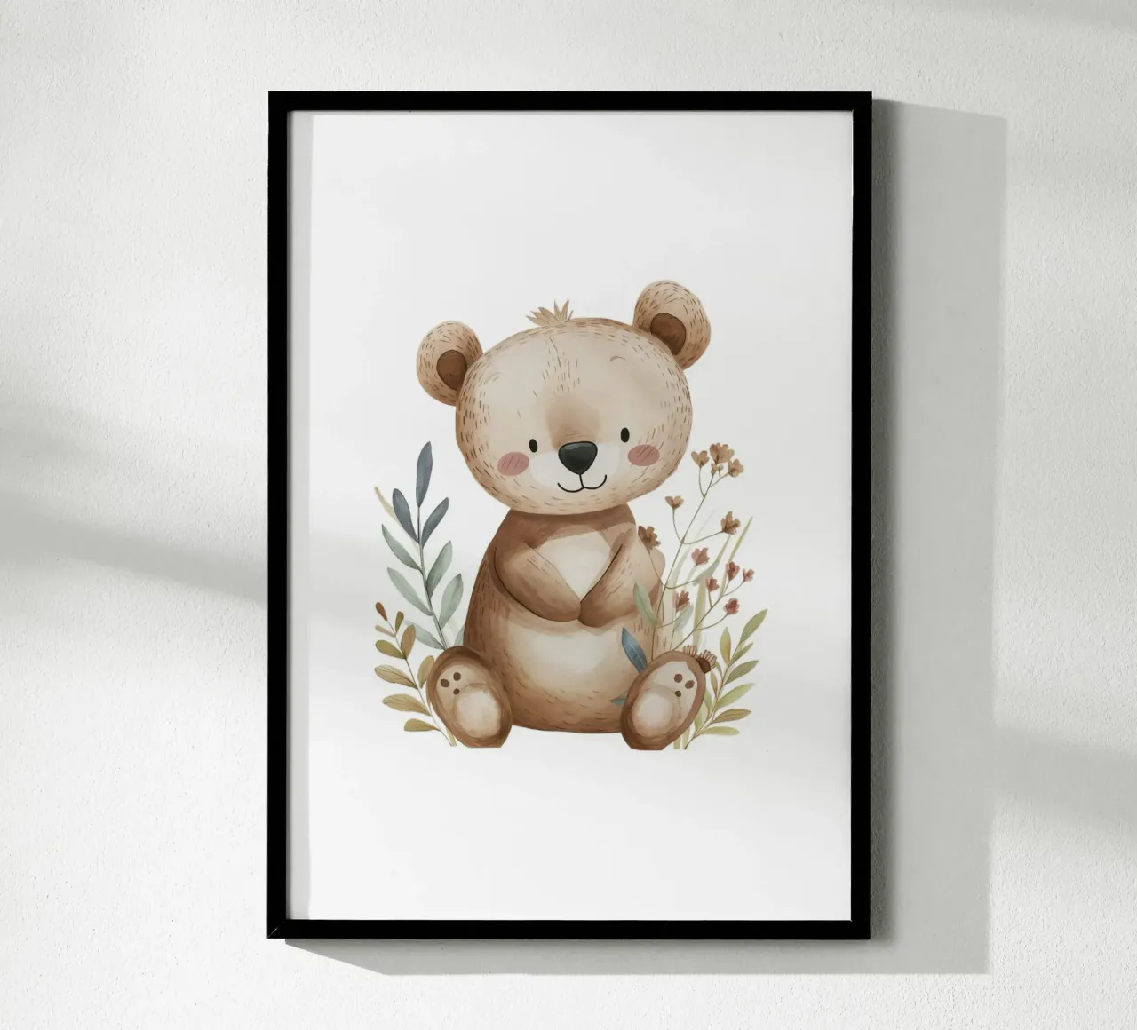 Stampa acquerellata di un simpatico orsetto - Vivaio Boho Woodland carta hahnemühle da ClubArt
