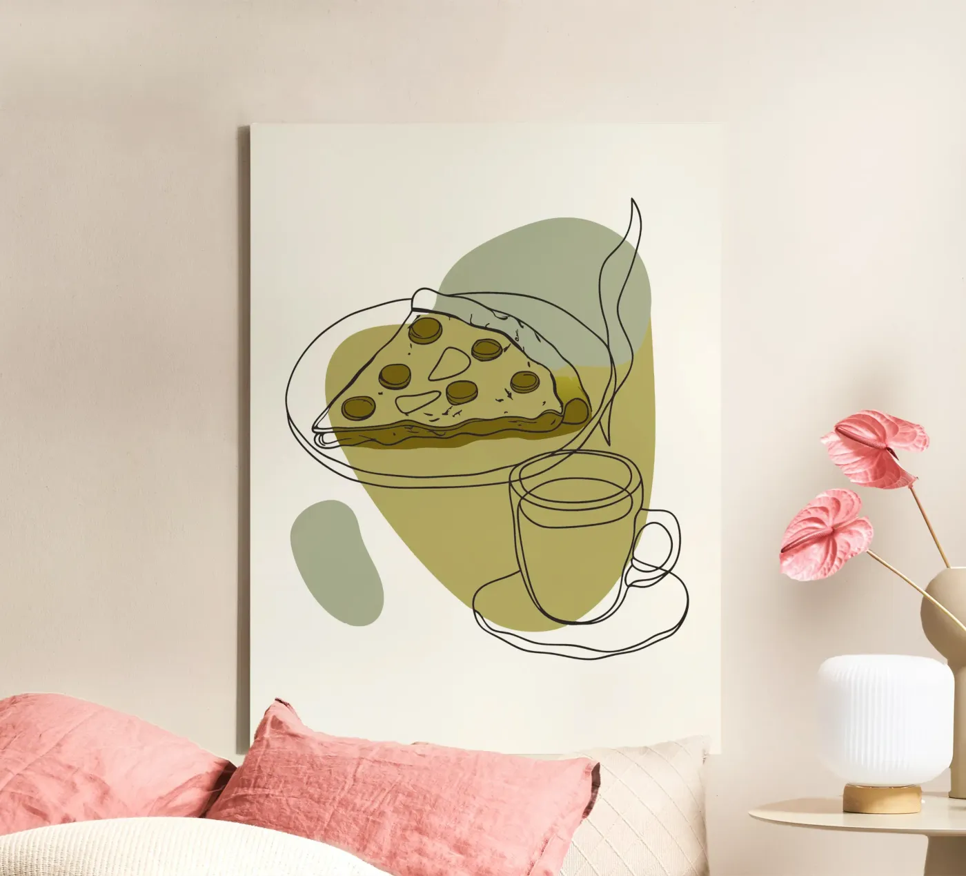 Caffè e pizza tela da RELAXING TOUCH