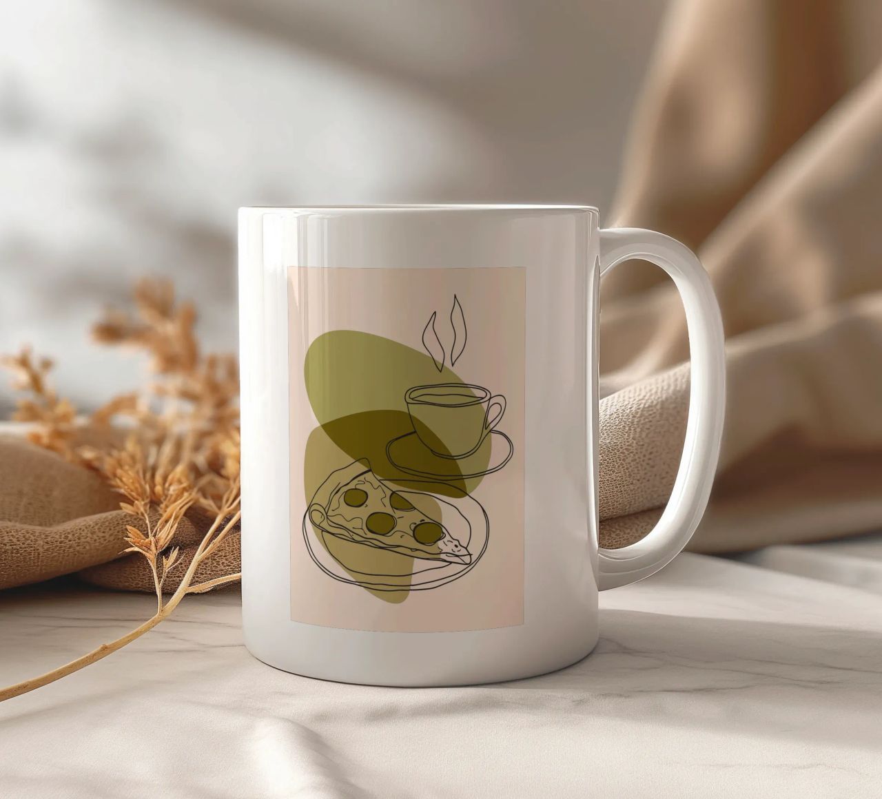 Caffè e pizza tazza in ceramica da RELAXING TOUCH