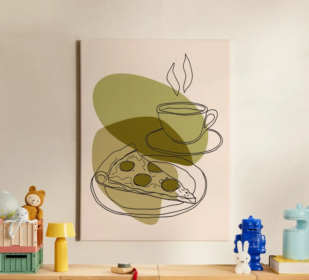 Caffè e pizza tela con Cornice a cassetta da RELAXING TOUCH