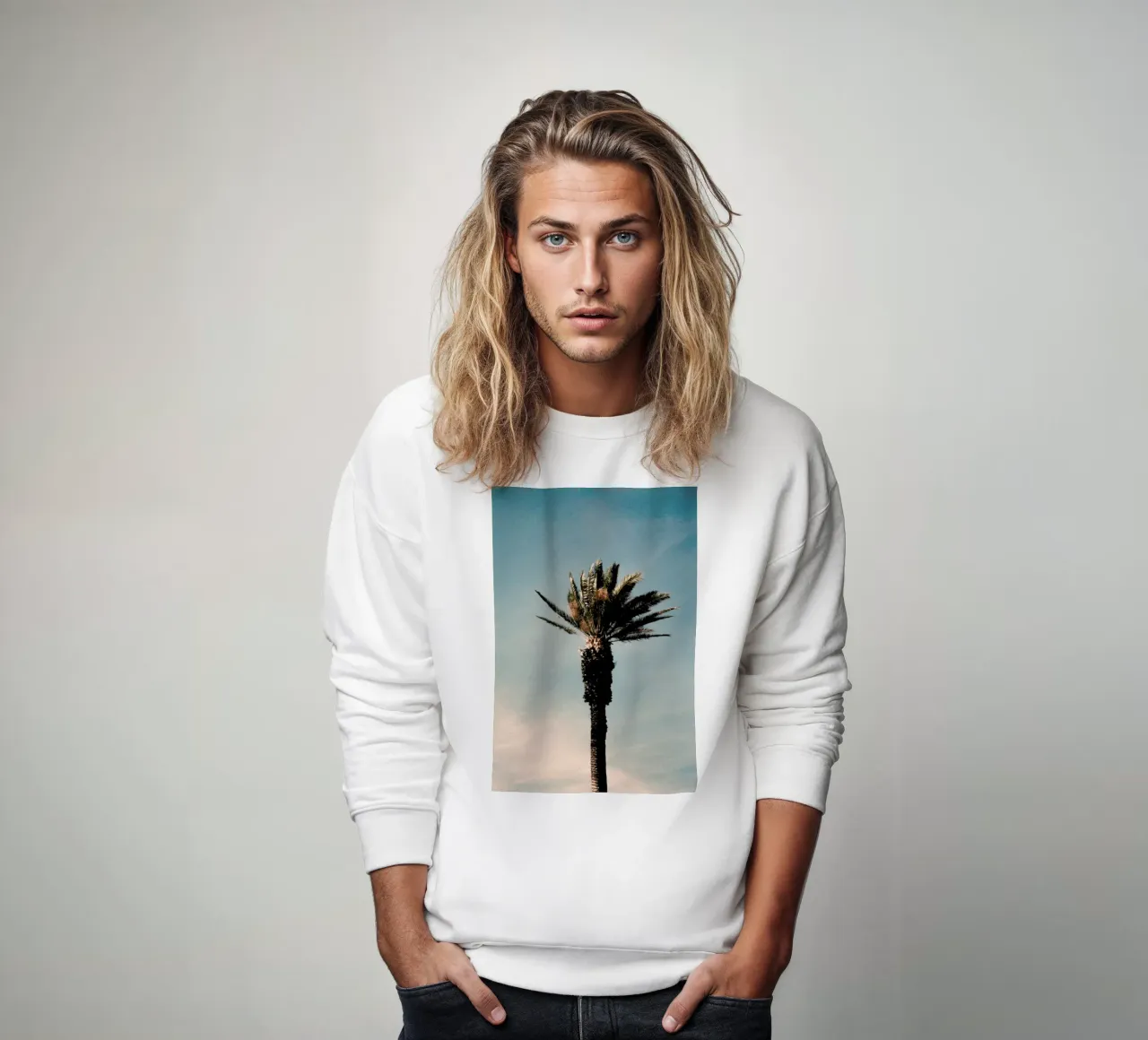 Analog Series Palm sweatshirt by Sebastian Hilgetag