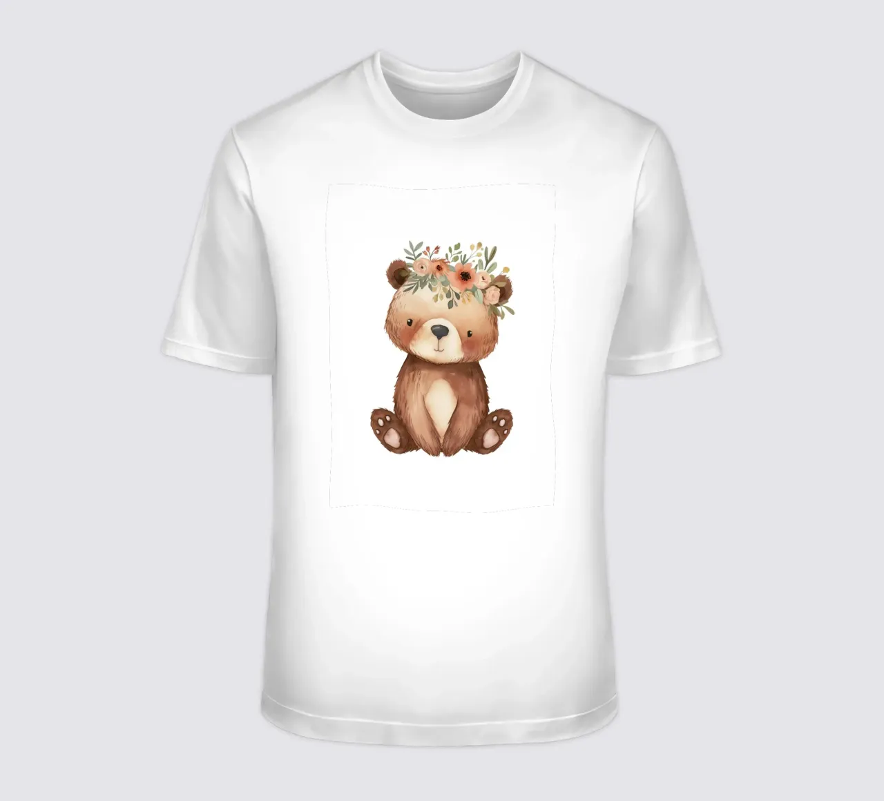 Orso bohémien con corona di fiori - Arte vivaistica del bosco t-shirt da ClubArt