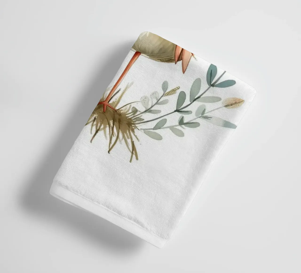 Cute Stork Watercolor Print - Boho Nursery & Bird Art towel by ClubArt
