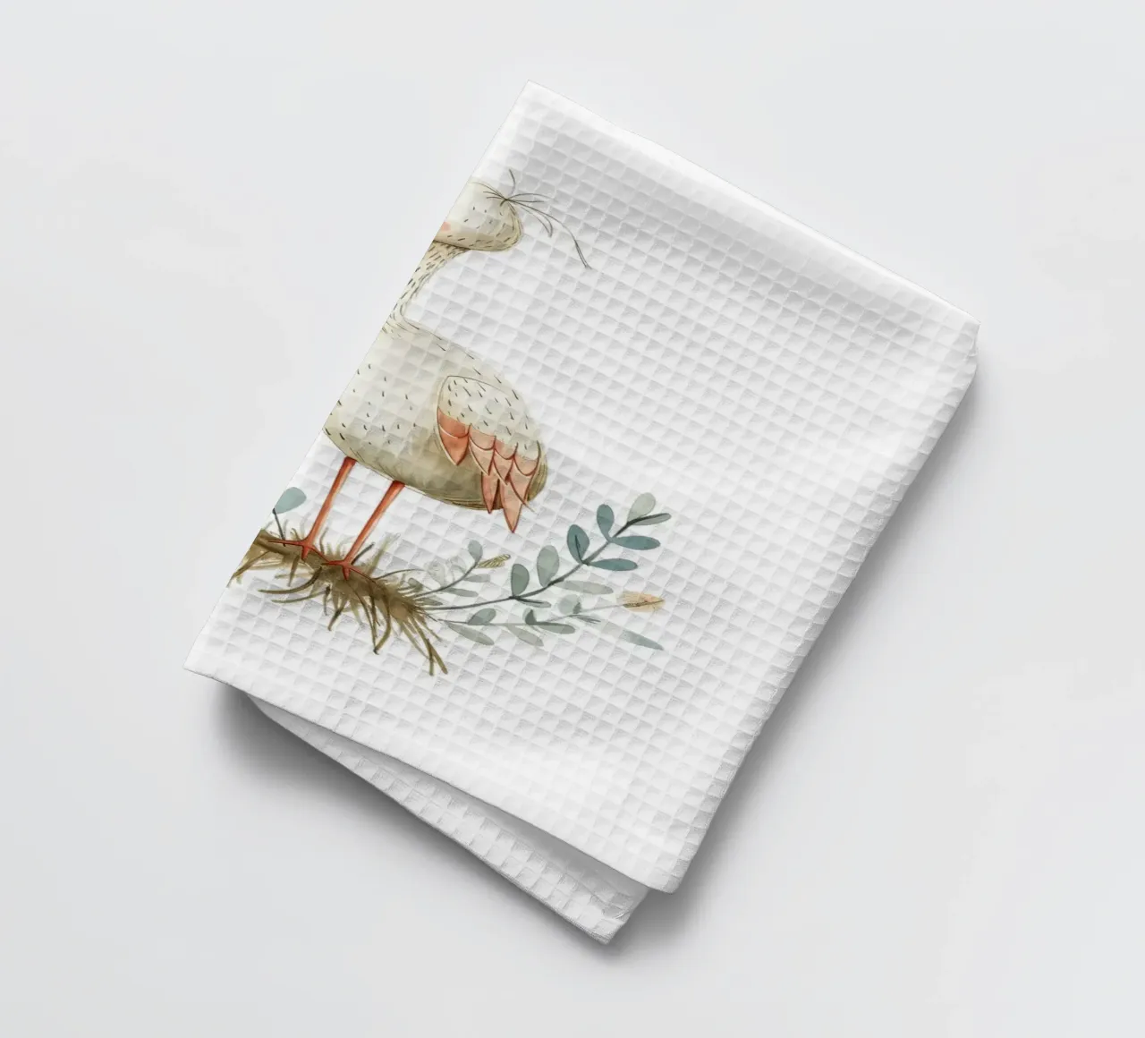 Stampa acquerellata di una cicogna carina - Vivaio Boho e arte degli uccelli canovaccio da cucina da ClubArt