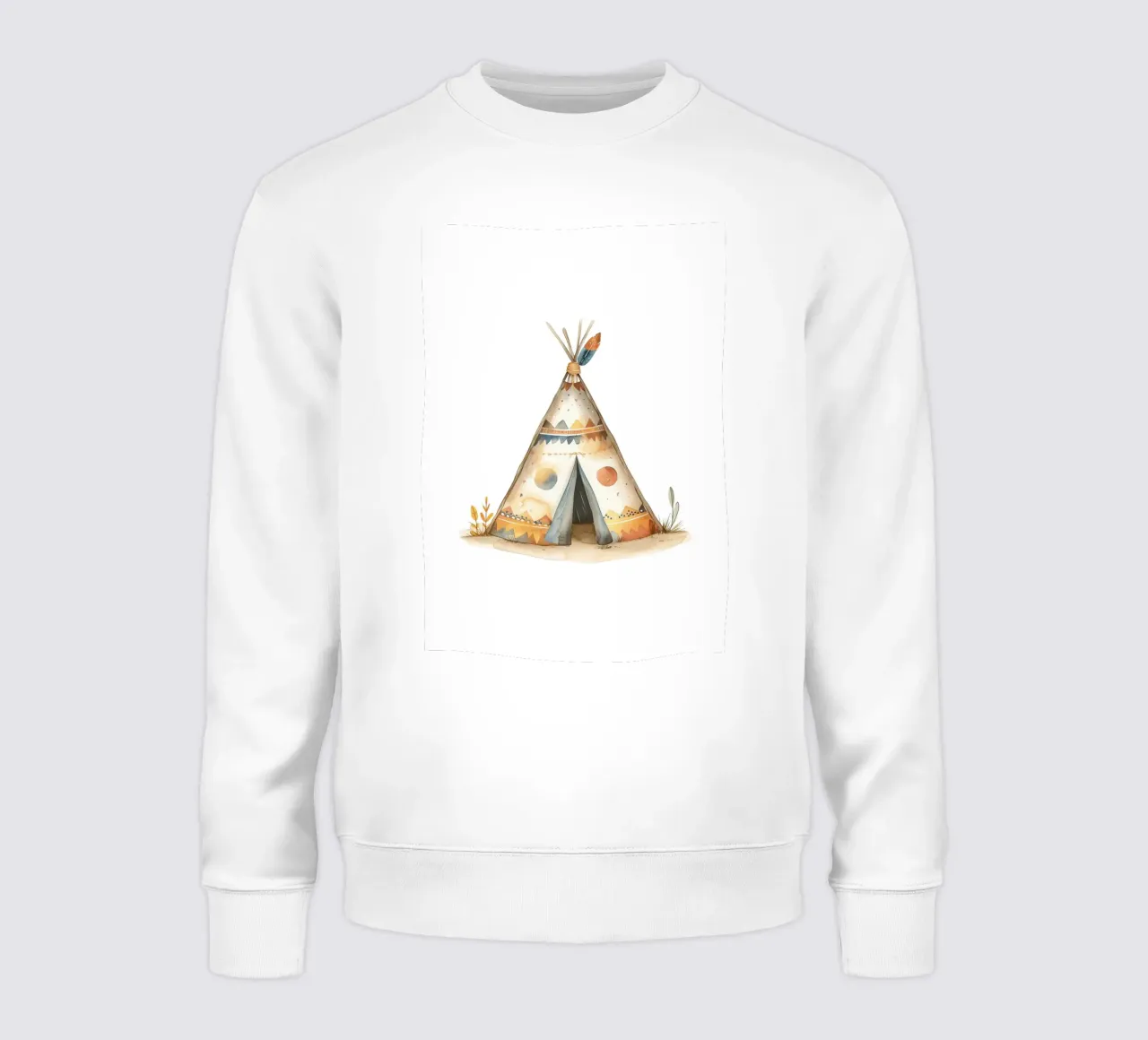 Tenda Teepee Boho stampata ad acquerello - Decorazione tribale per la cameretta felpa da ClubArt