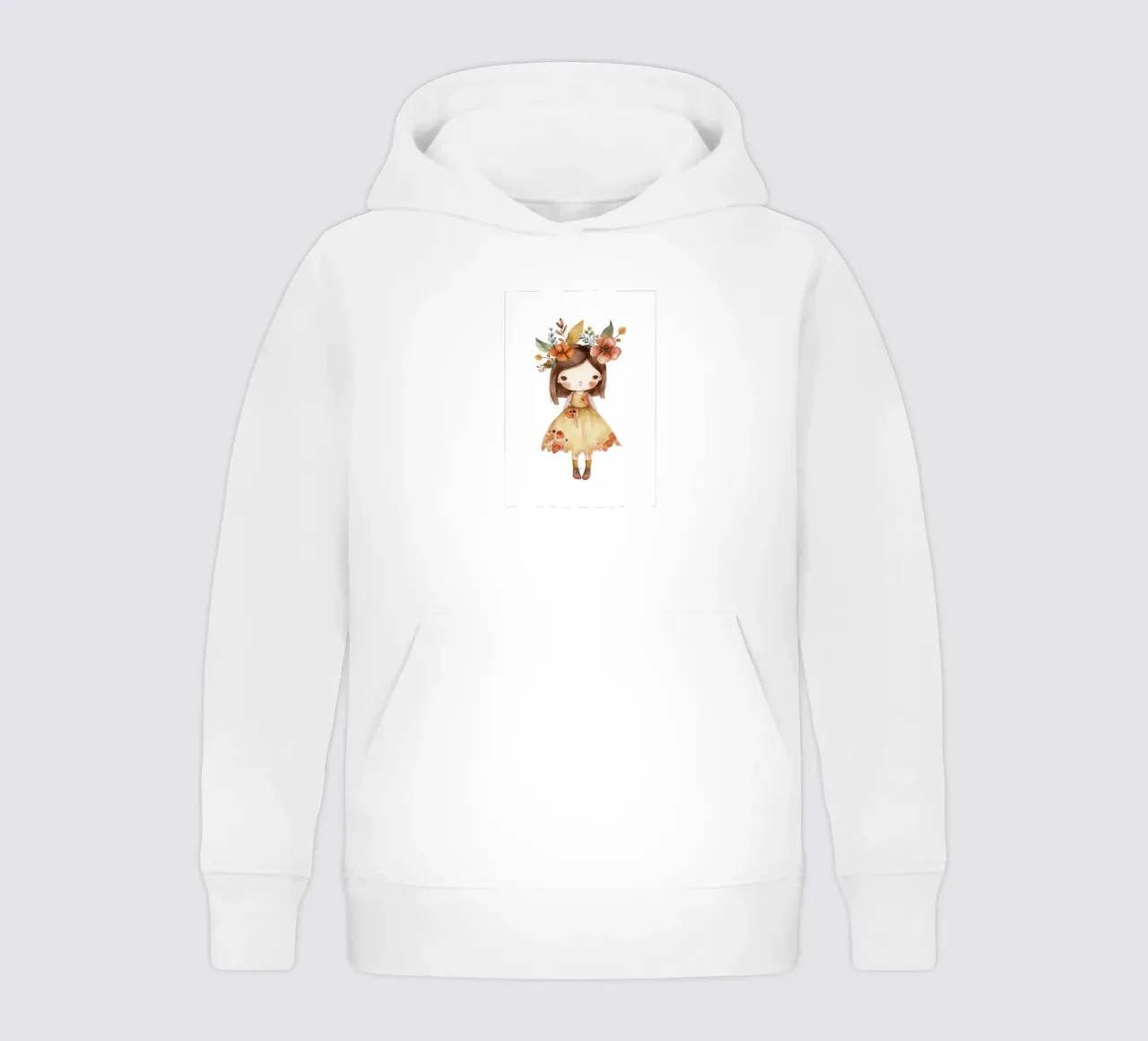 Ragazza autunnale con corona floreale - Acquerello per bambini Boho felpa bambino con cappuccio da ClubArt